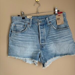 Levi’s High Waisted 501 Denim Cutoff Jean Shorts Size 32